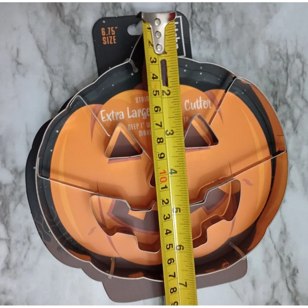 NWT 2 Stainless Steel XL Cookie Cutters Skeleton and Pumpkin